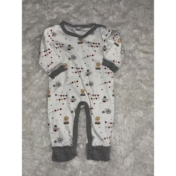 Modern Baby Sz. 6/9 Month Circus Themed One Pc. Romper. Cute, Soft - Picture 1 of 6
